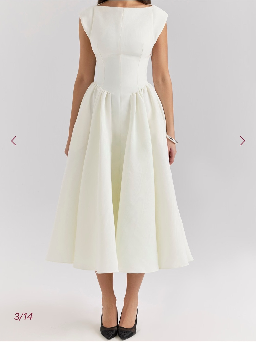 House of CB Debutante Midi Dress in Ivory - Picture 2 of 4